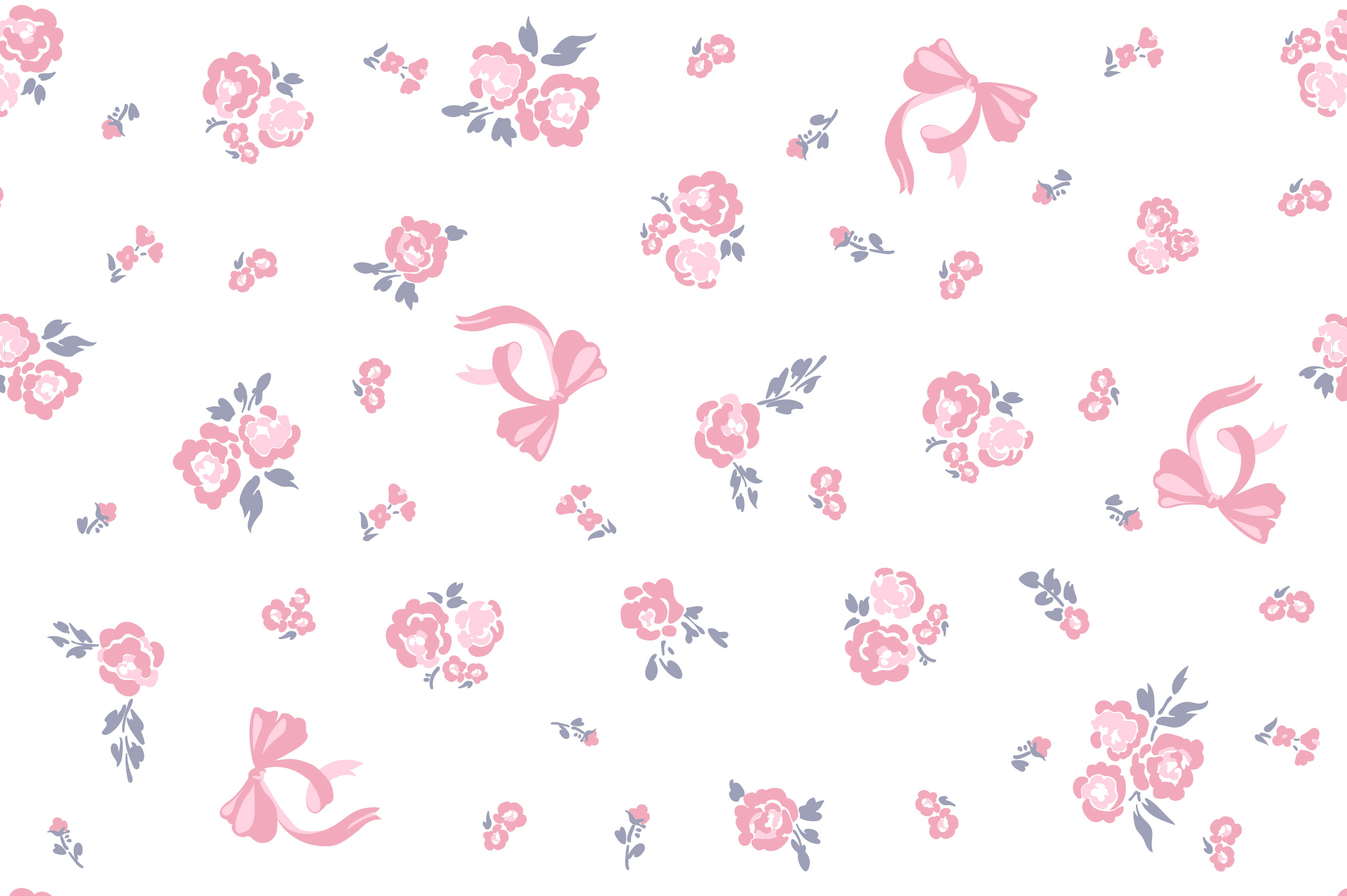 Ткань с принтом Бантики и розы Т686_9