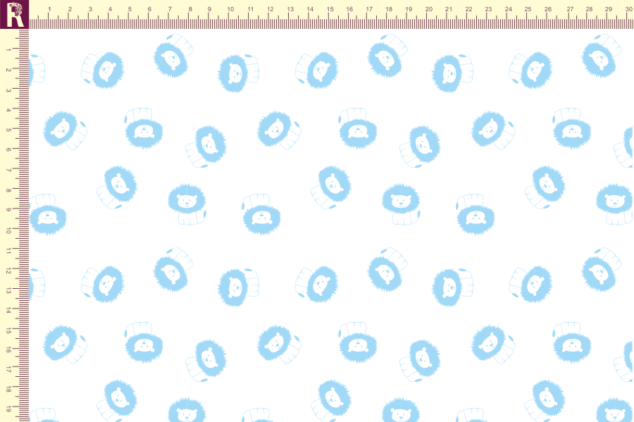 картинка Т501 львята белый 9000 голубой 9061 от компании Руткани