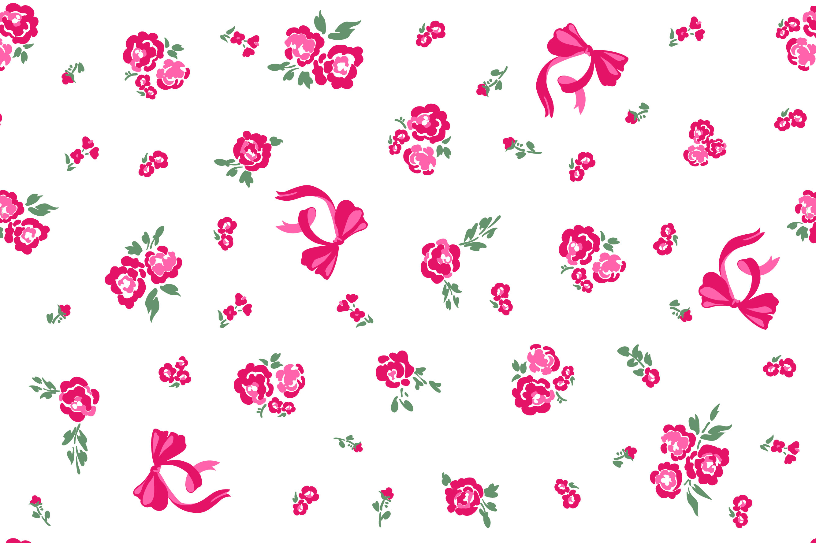 Ткань с принтом Бантики и розы Т686_11