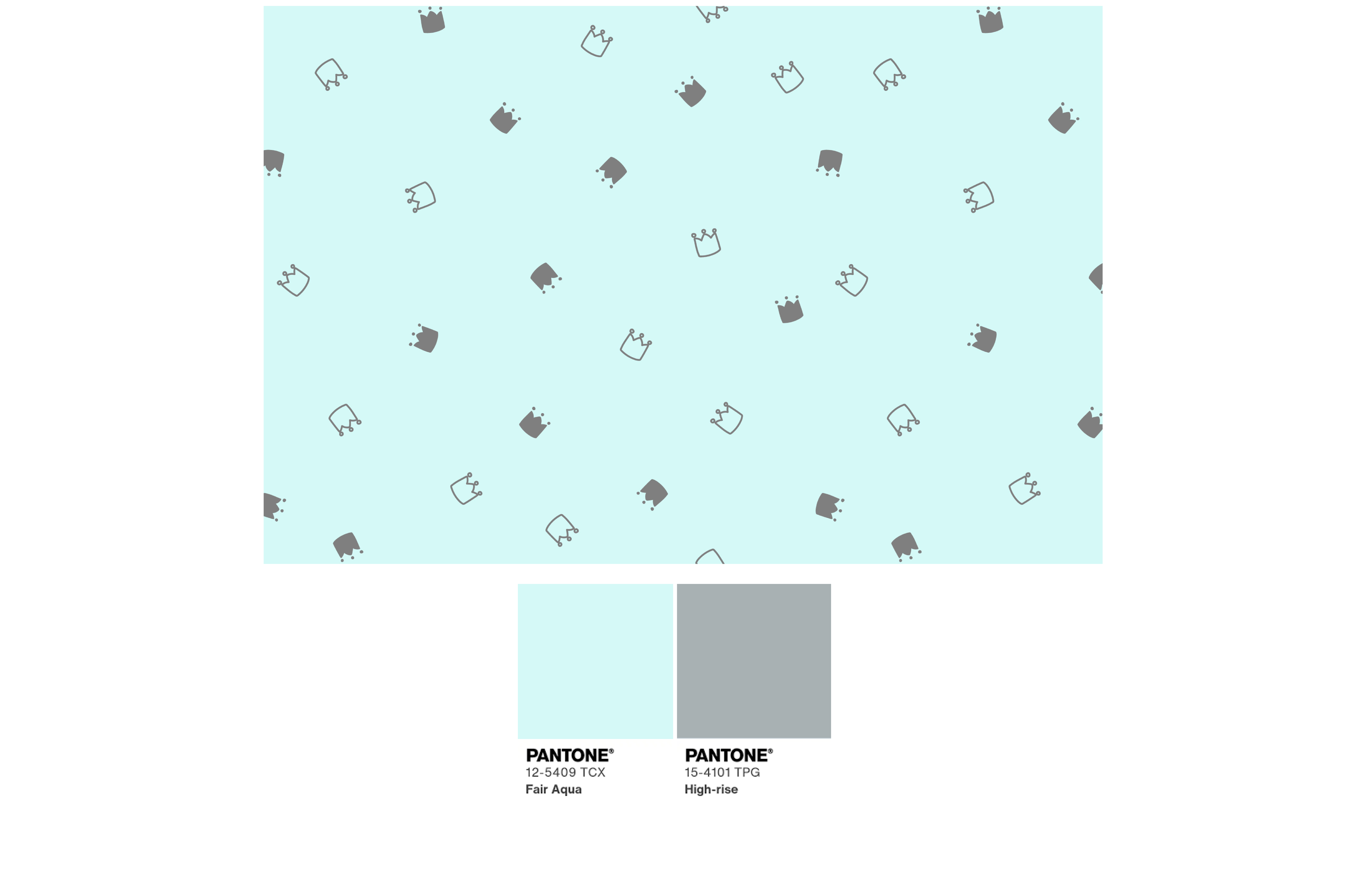 картинка Ткань с принтом Милые короны Т698_10 от компании Руткани