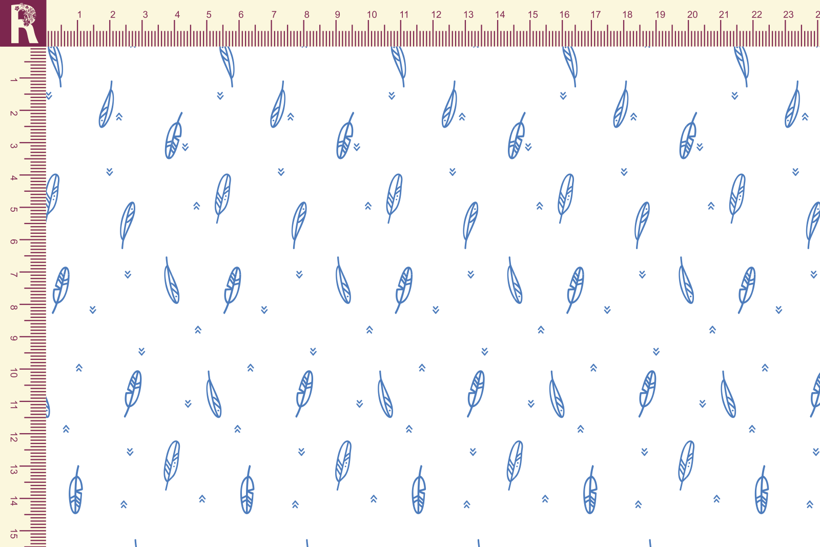 картинка Т125 Перышки 9000_7010(синие перышки на белом фоне) от компании Руткани