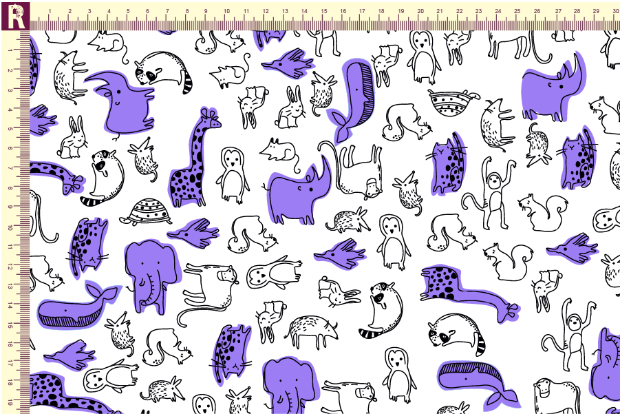 картинка Т508 звери фон белый 9000 набивка 9045a от компании Руткани