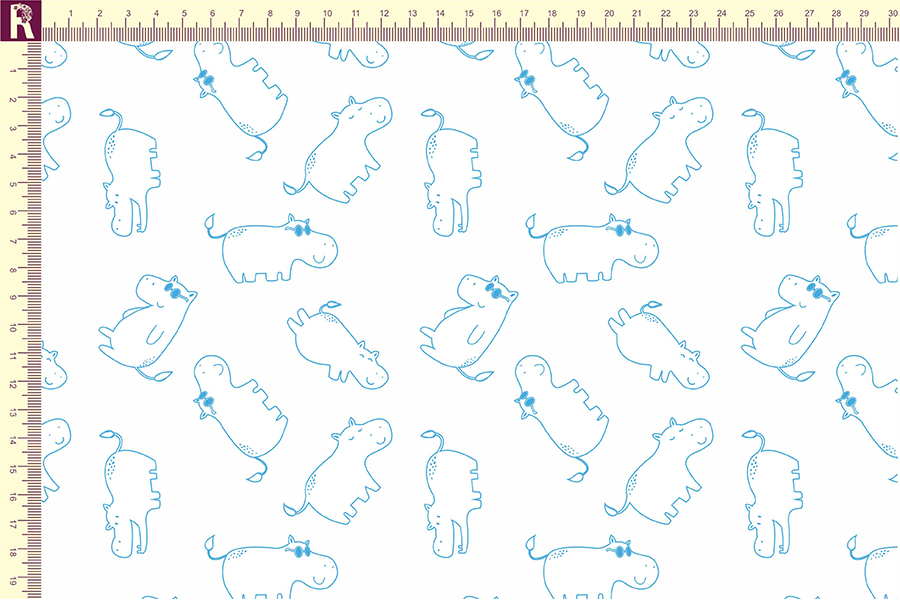 картинка Т504_1 бегемотики контурные голубые от компании Руткани