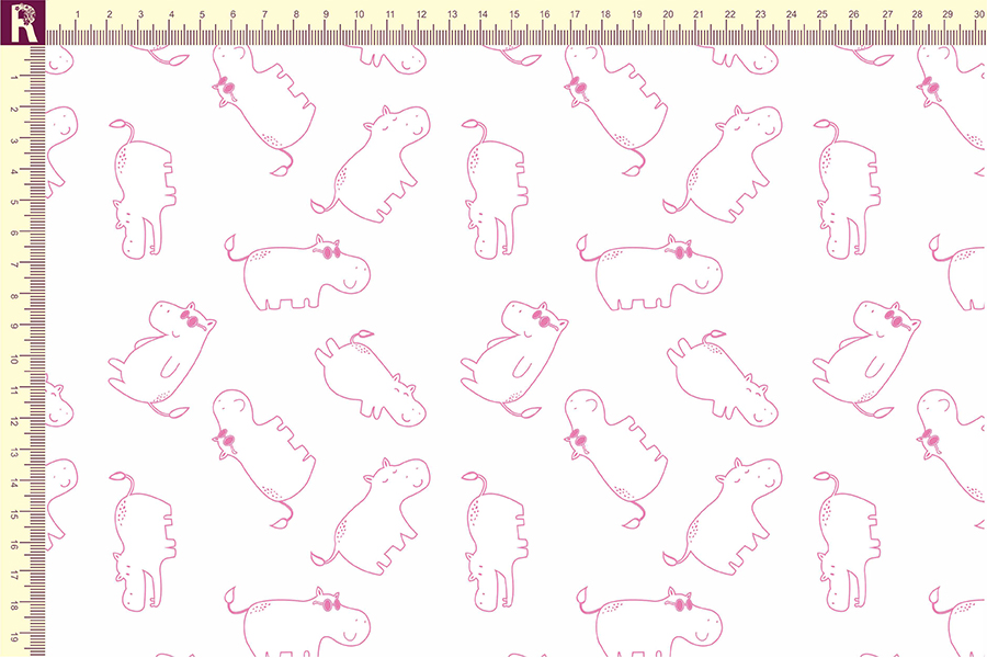 картинка Т504_1 бегемотики контурные розовые от компании Руткани