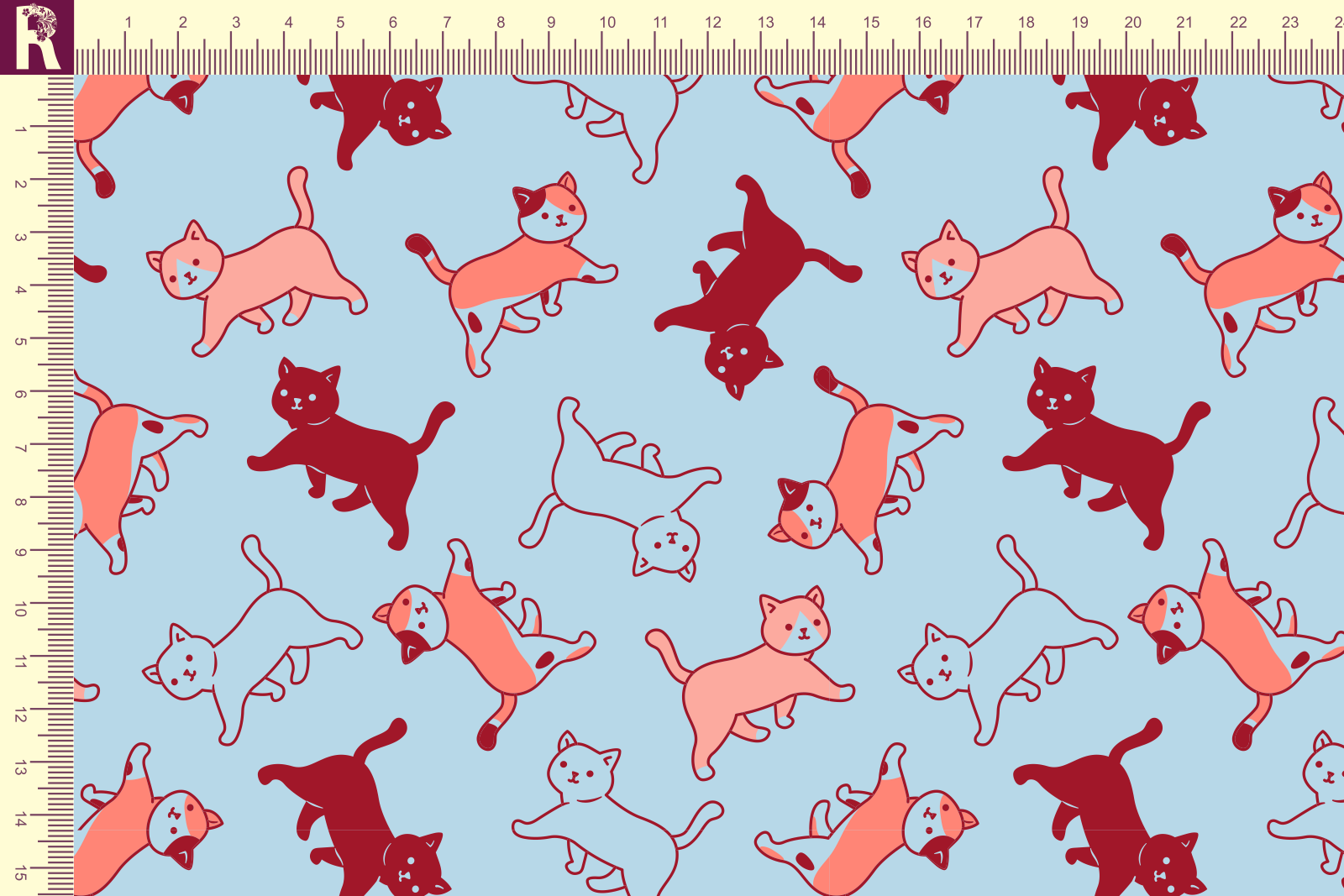 картинка Т546 кошки 14-4313 16-1543 19-1758 от компании Руткани