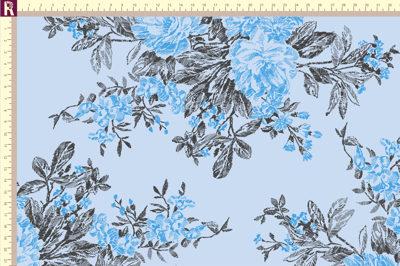 Т607 Штриховые розы 9061а_8001_7002 Футер с начесом, 30/20, пачка, кардная