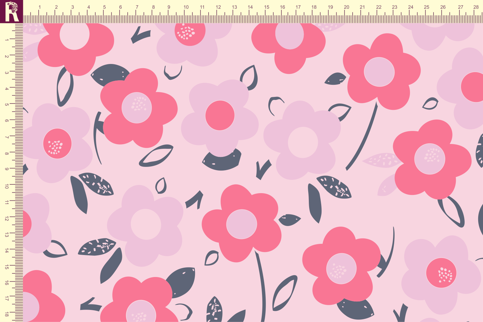 Т647 Цветочный узор 9509а_8014_2008_2027 Футер с начесом, 30/20, пачка, кардная