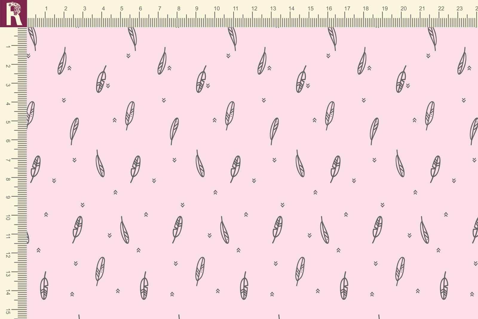 картинка Т125 Перышки 9509а_8003(серые перышки на светло-розовом фоне) от компании Руткани