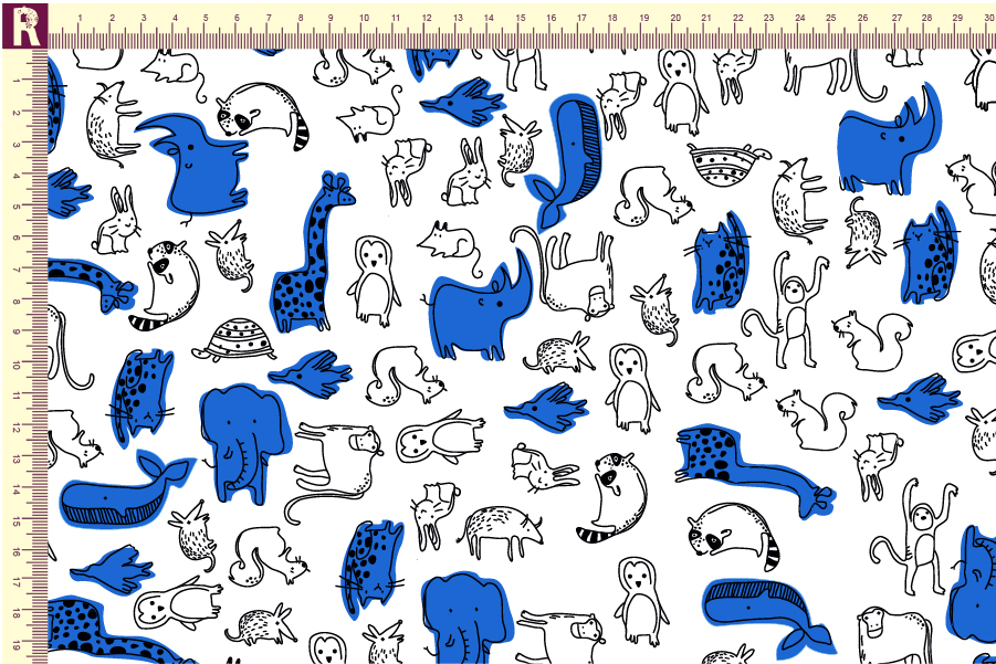 картинка Т508 звери фон белый 9000 набивка 9062a от компании Руткани