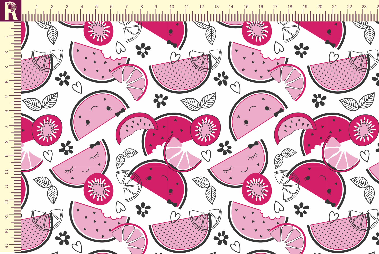 Т597 Арбузы 9000_8001_2004 Интерлок, 40/1, пачка, пенье