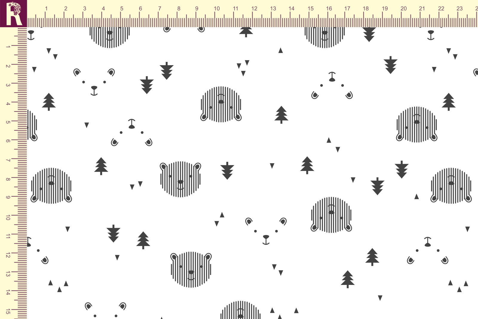 Т616 Штриховые мишки 9000_ 8001 Футер с начесом, 30/20, пачка, кардная