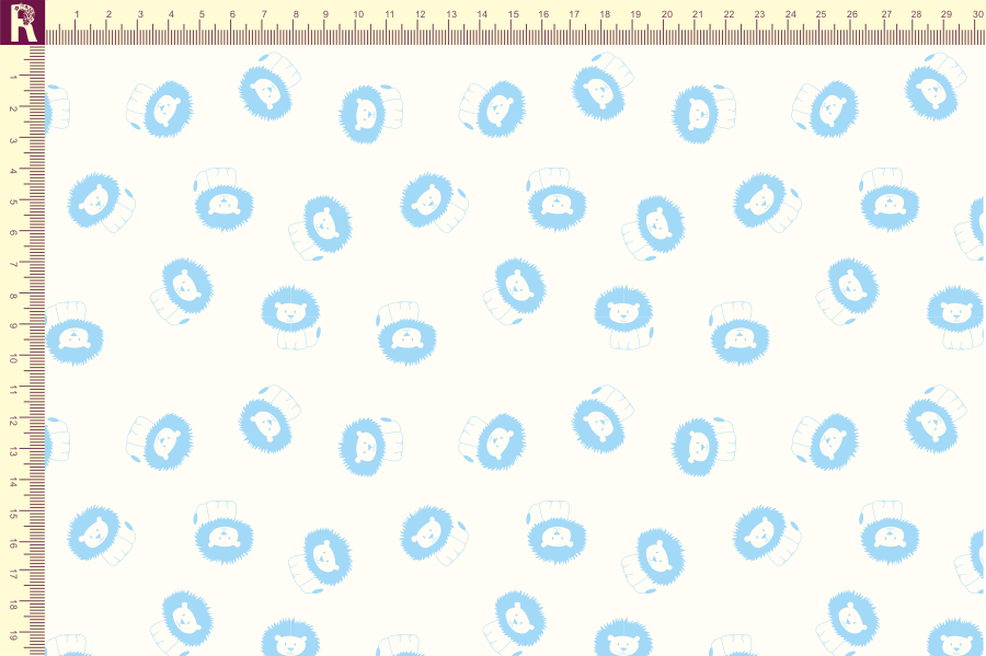 картинка Т501 львята молочный 9050а голубой 9061 от компании Руткани