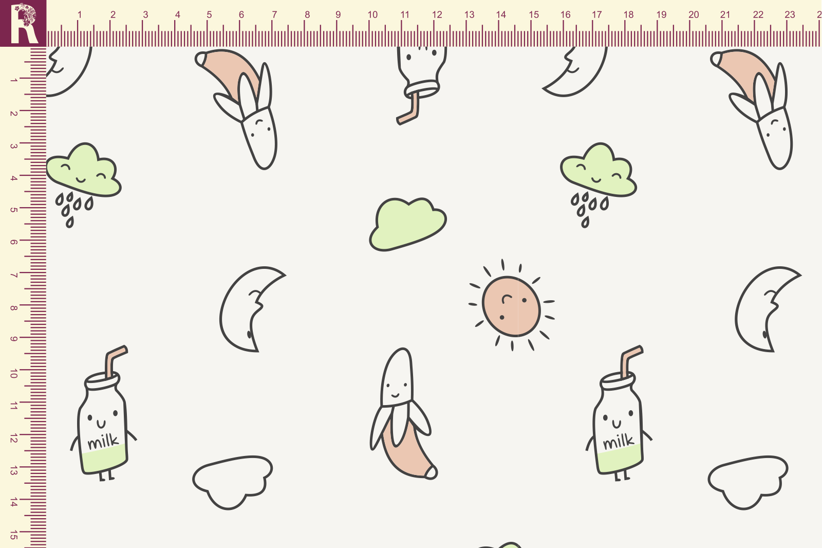 Т592 Банан с молоком 9050а_8001_6010_4026 Футер с начесом, 30/20, пачка, кардная