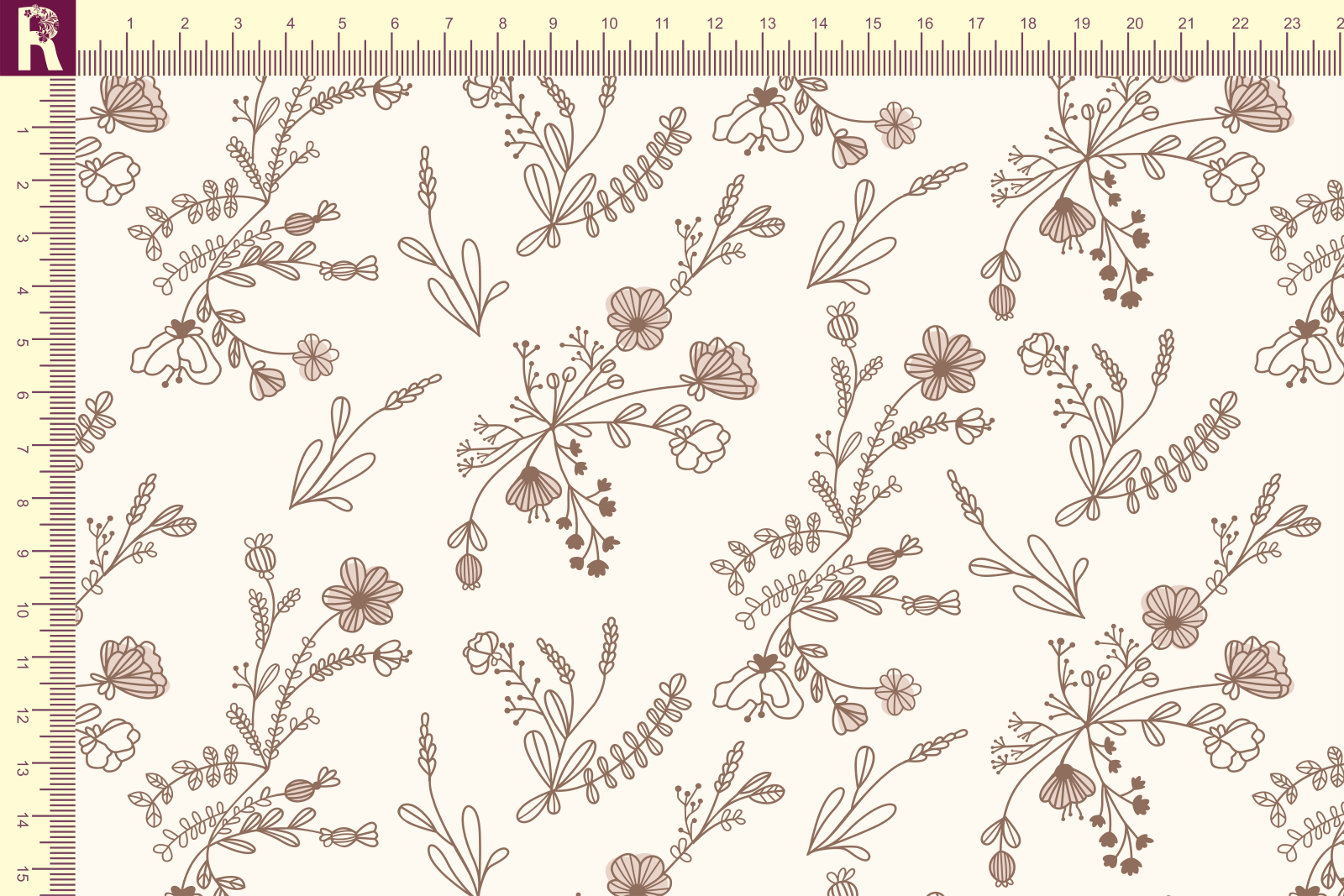 Т602 Полевые цветы 9050а_4016_4019 Футер с начесом, 30/20, пачка, кардная