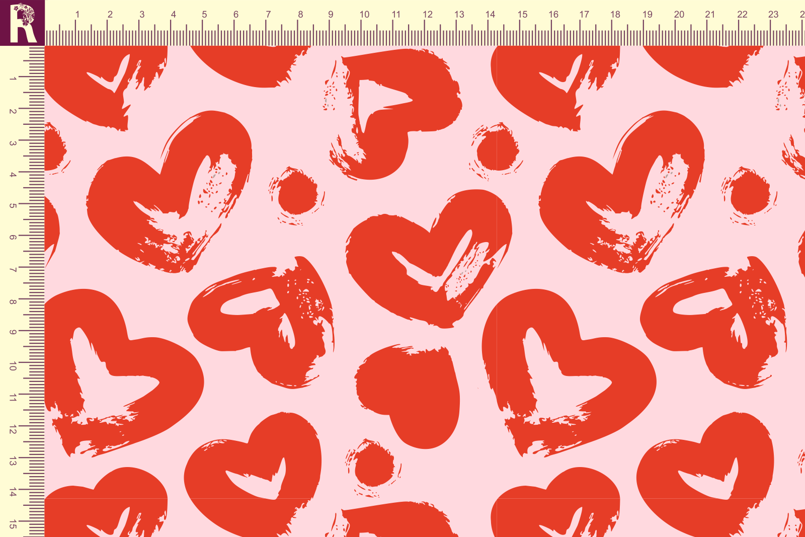 картинка Т555 сердца 12-1310 17-1562 от компании Руткани