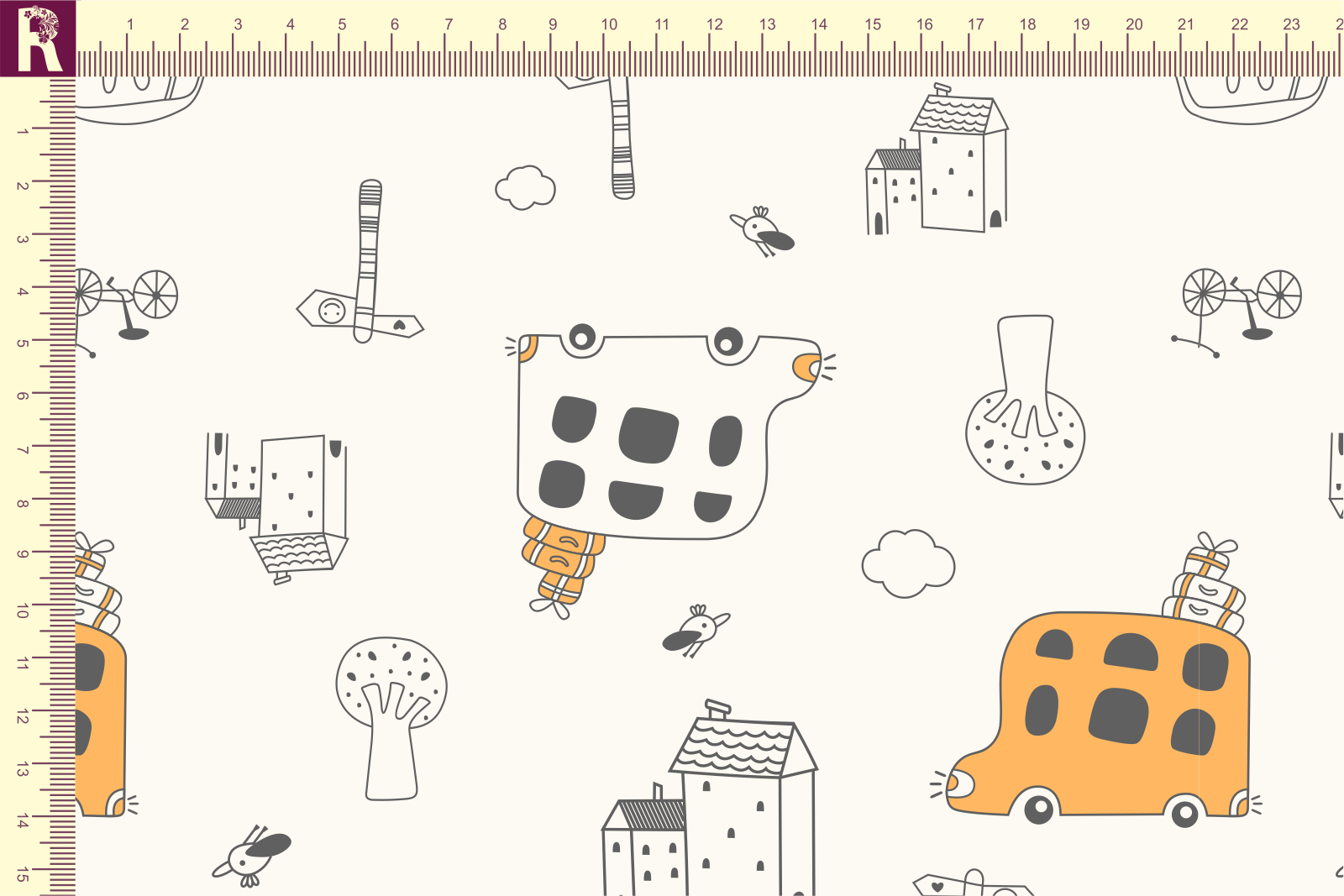 Т612 Автобусы 9050а_8003_3006 Футер с начесом, 30/20, пачка, кардная