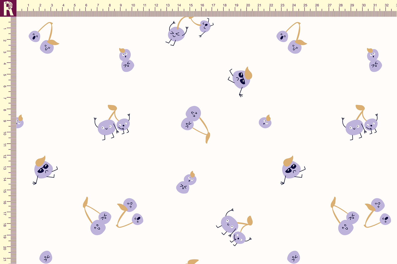 картинка Т693 Вишни-непоседы 9050а 7007 14-1036 15-3817 от компании Руткани