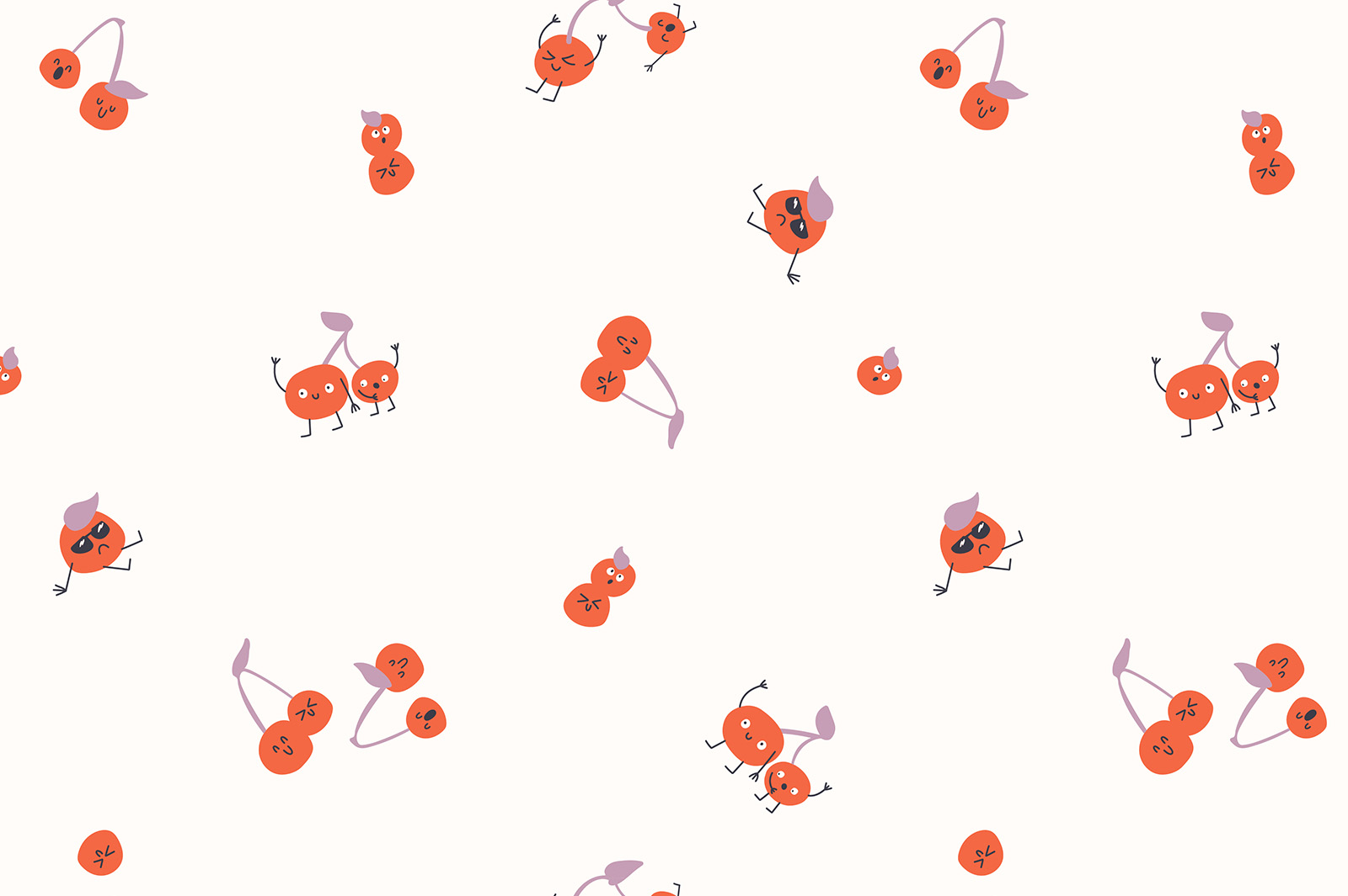 картинка Т693 Вишни-непоседы 9000 19-3927 16-1452 15-3207 от компании Руткани