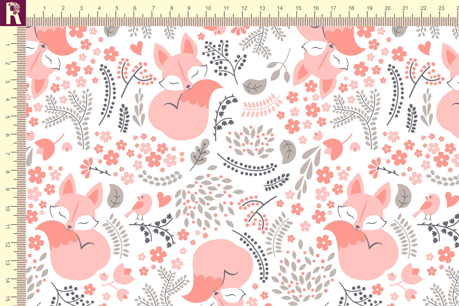 Т611 Лисята 9000_8007_3003_8008 Футер с начесом, 30/20, пачка, кардная