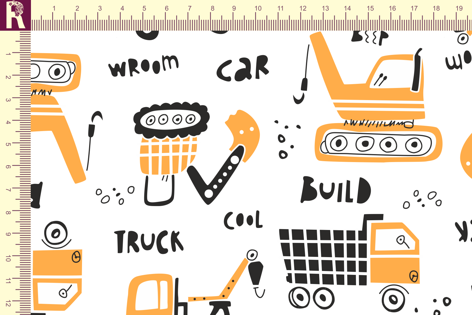картинка Т661 Тракторы 9000_8009_3004( желтые тракторы на белом фоне) от компании Руткани