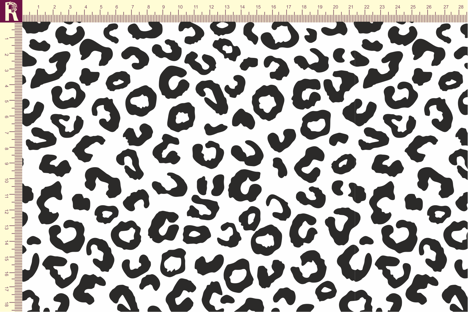 картинка Т621 Леопардовая текстура 9000_8009 (черный узор на белом фоне) от компании Руткани