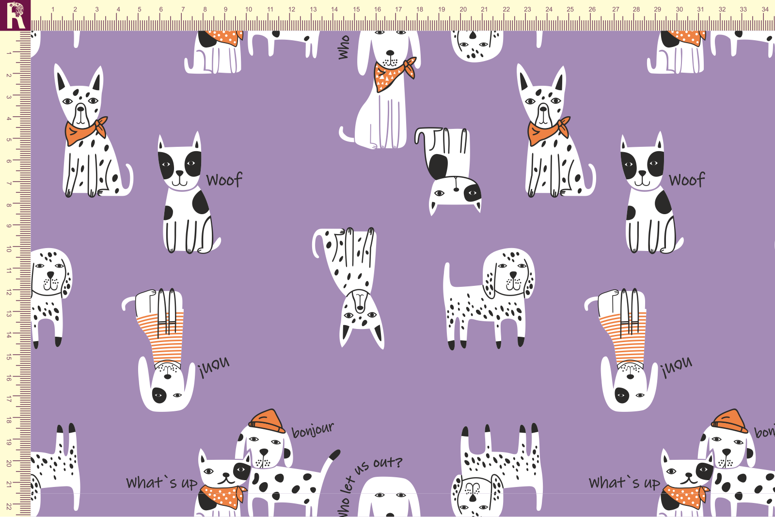 картинка Т549 далматинцы 15-3620 17-1349  19-4006 от компании Руткани