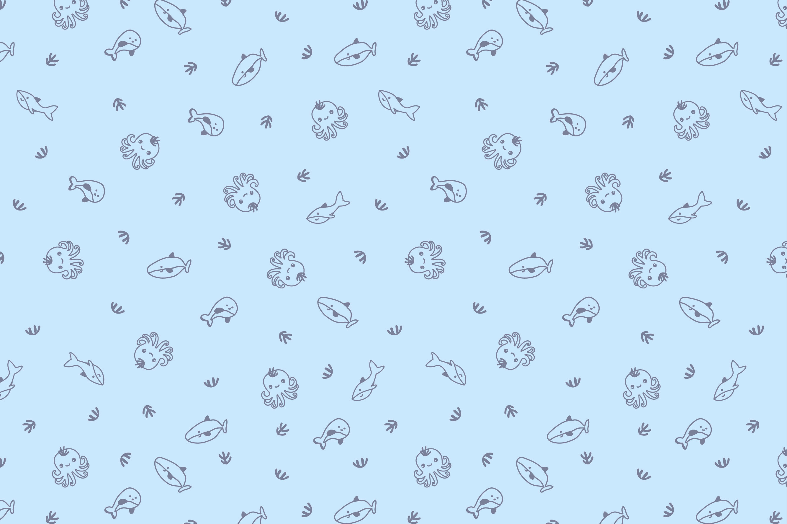 Ткань с принтом Морские друзья Т695_14