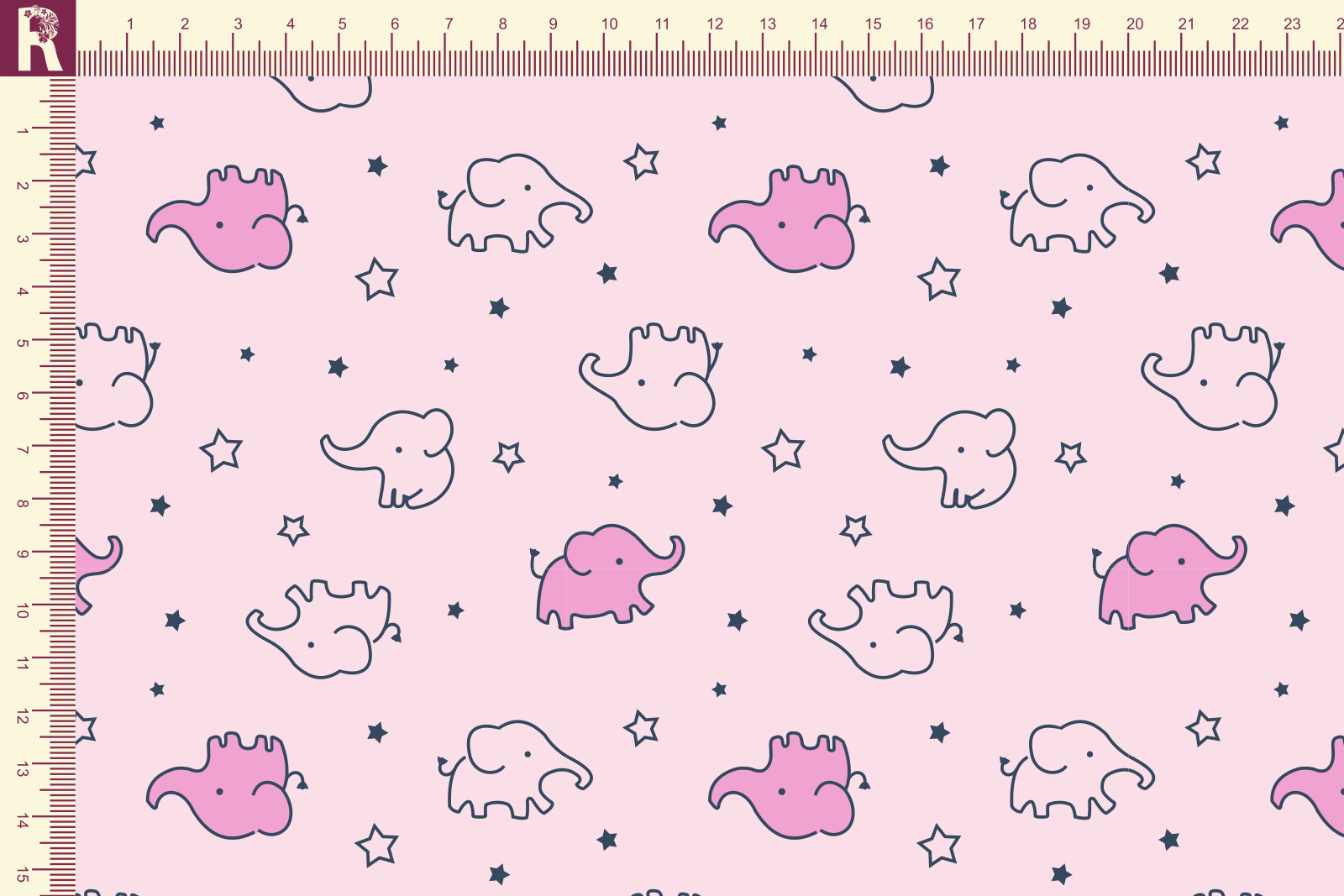 картинка Т584 Слоники 9509а_5006_2029(розовые слоники на светло-розовом фоне) от компании Руткани