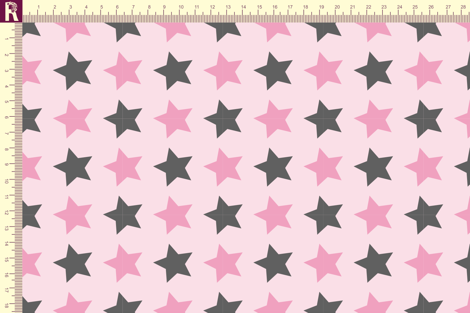 картинка Т620 Крупные звезды 9509а_8003_2029 ( серые и розовые звезды на светло-розовом фоне) от компании Руткани