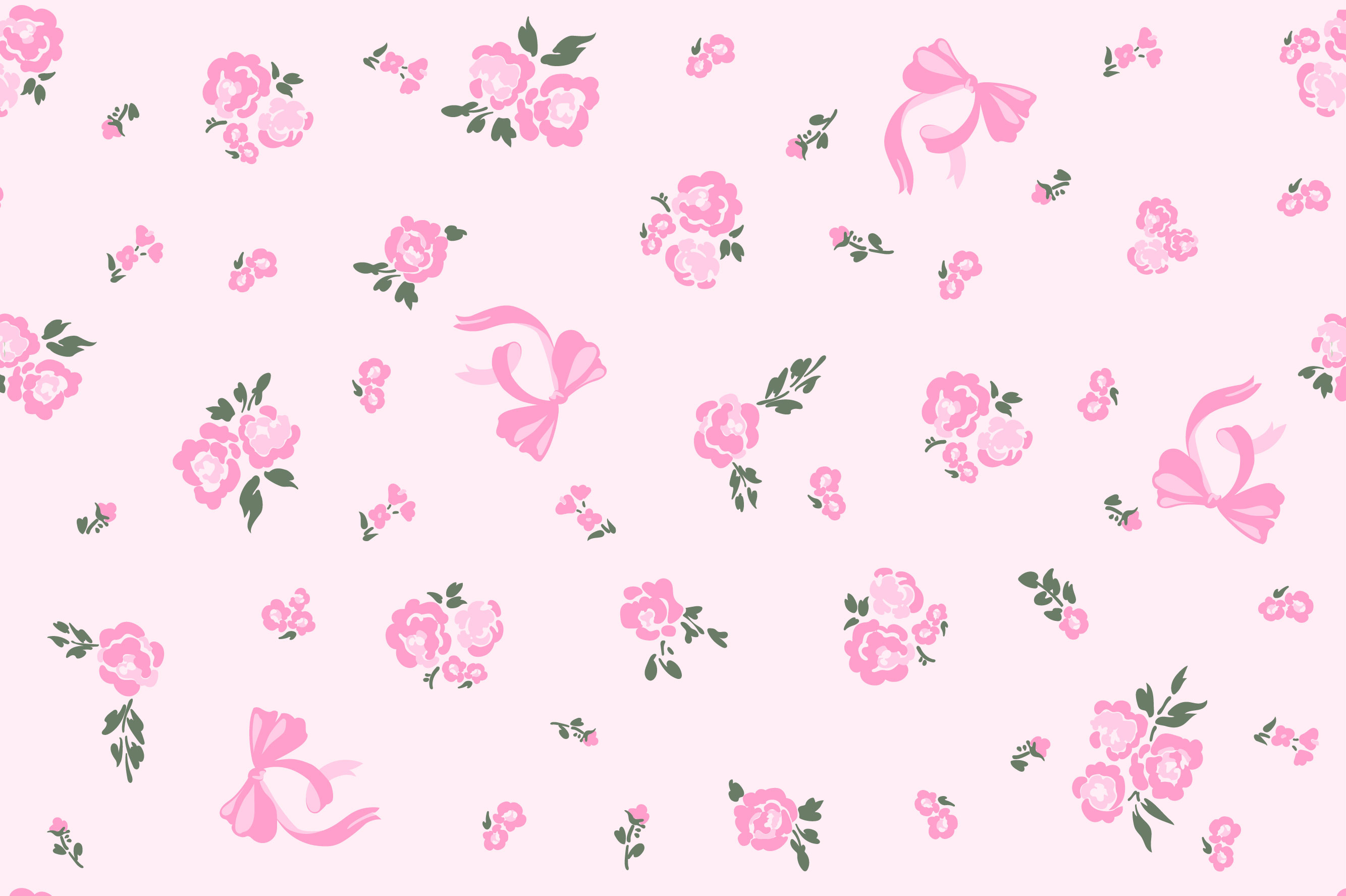 Ткань с принтом Бантики и розы Т686_14