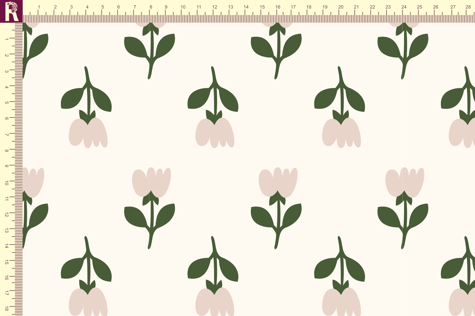 Т641 Крупные тюльпаны 9050а_6017_4019 Футер с начесом, 30/20, пачка, кардная