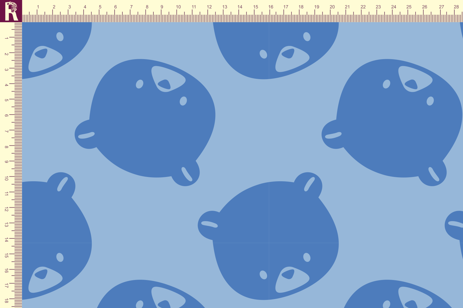 картинка Т630 Крупные мишки 9581_7010( синие мишки на голубом фоне) от компании Руткани