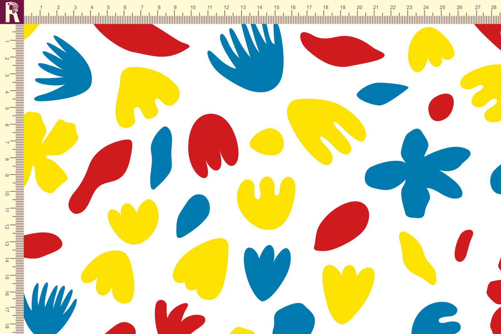 Т649 Абстрактные цветы 9000_5021_9012_3011 Футер с начесом, 30/20, пачка, кардная