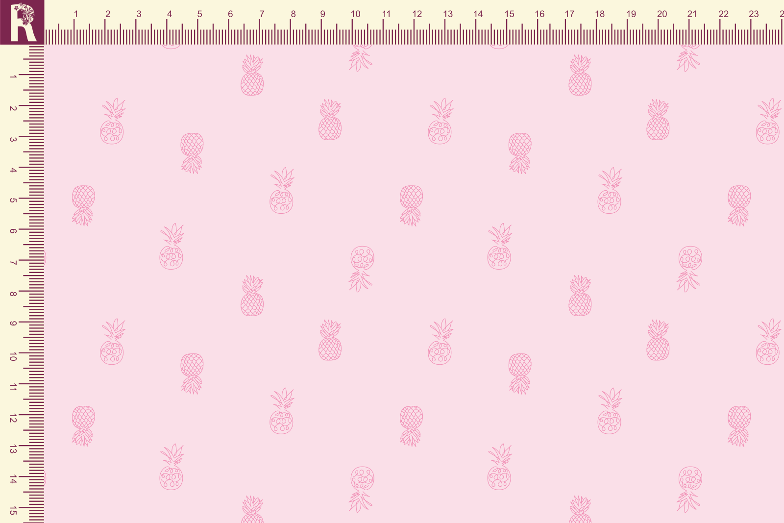 картинка Т571 Ананасы 9509а_2029(розовые ананасы на светло -розовом фоне) от компании Руткани