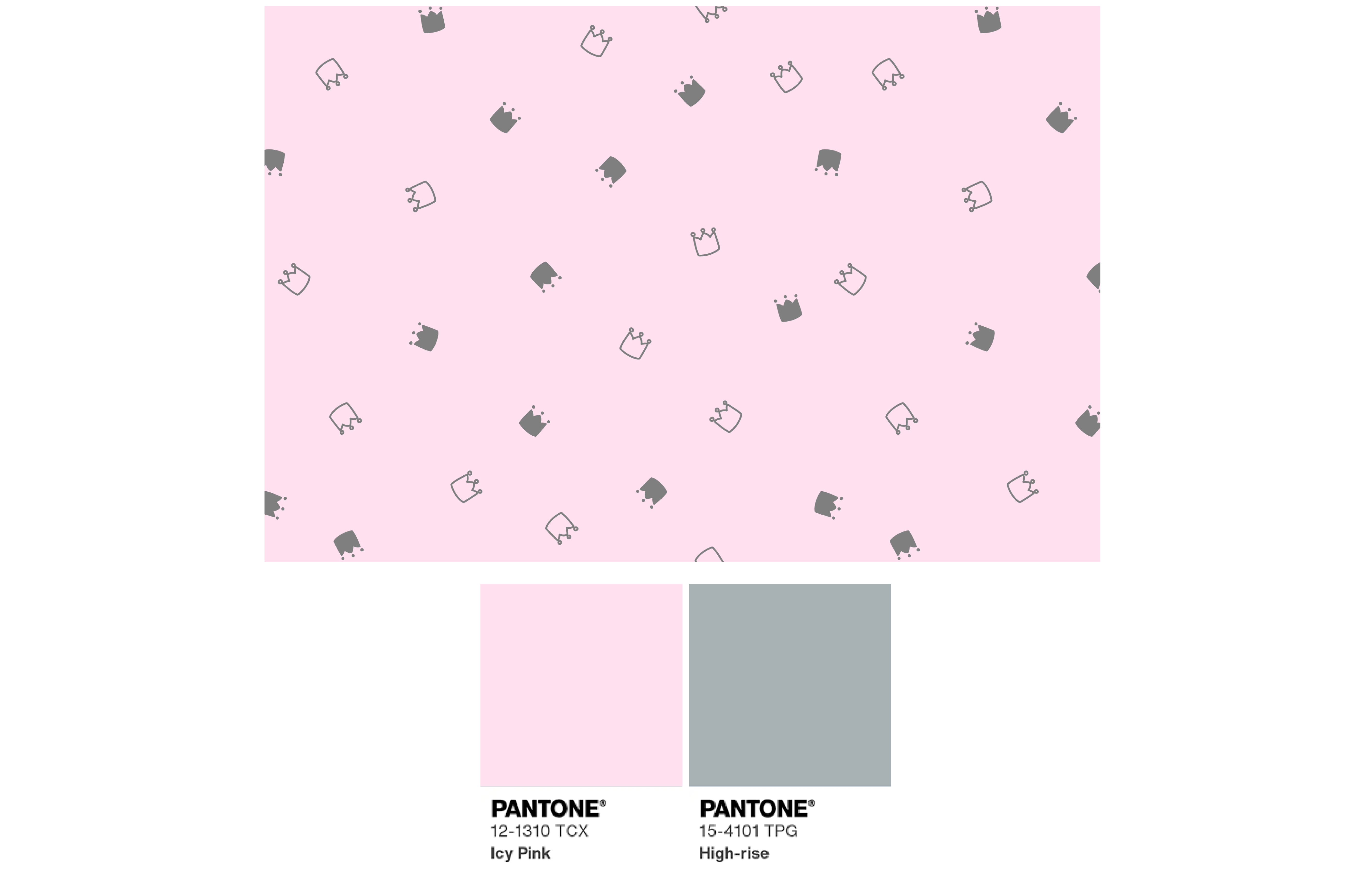 картинка Ткань с принтом Милые короны Т698_8 от компании Руткани