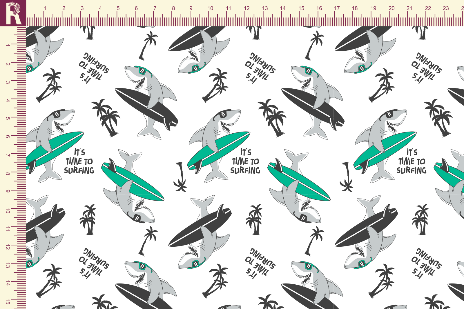 картинка Т593 Серфинг 9000_8001_6020_8012(зеленый, серый рисунок на белом фоне) от компании Руткани