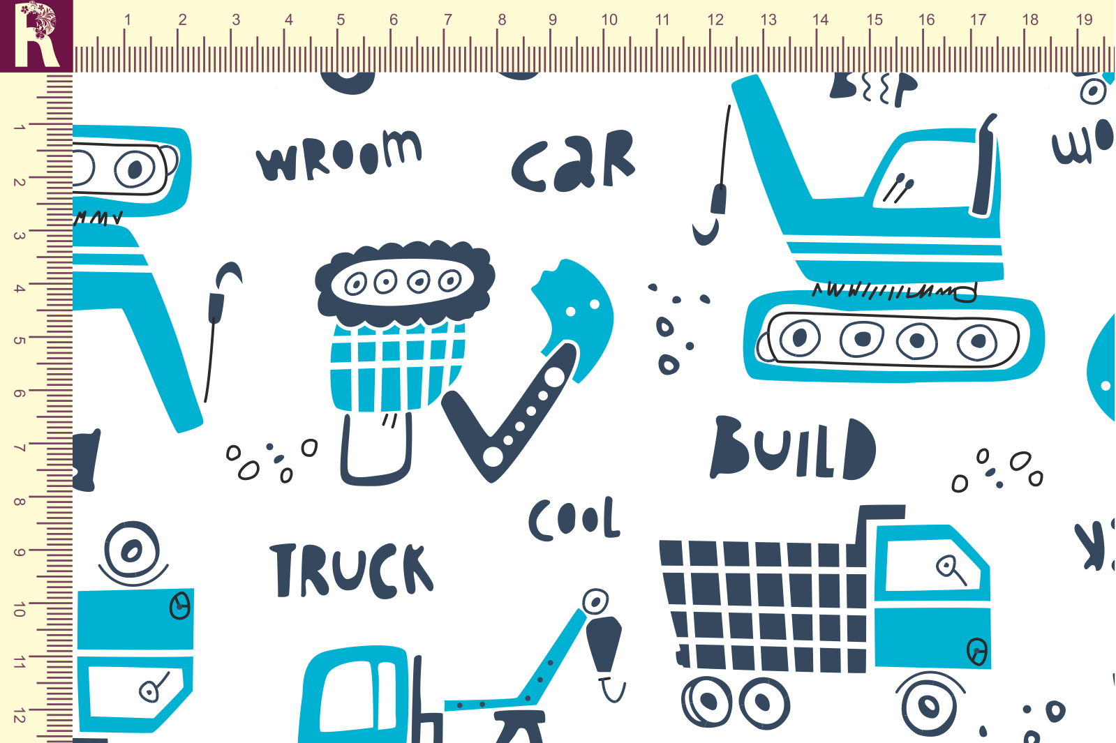 картинка Т661 Тракторы 9000_5011_7038(голубые тракторы на белом фоне) от компании Руткани