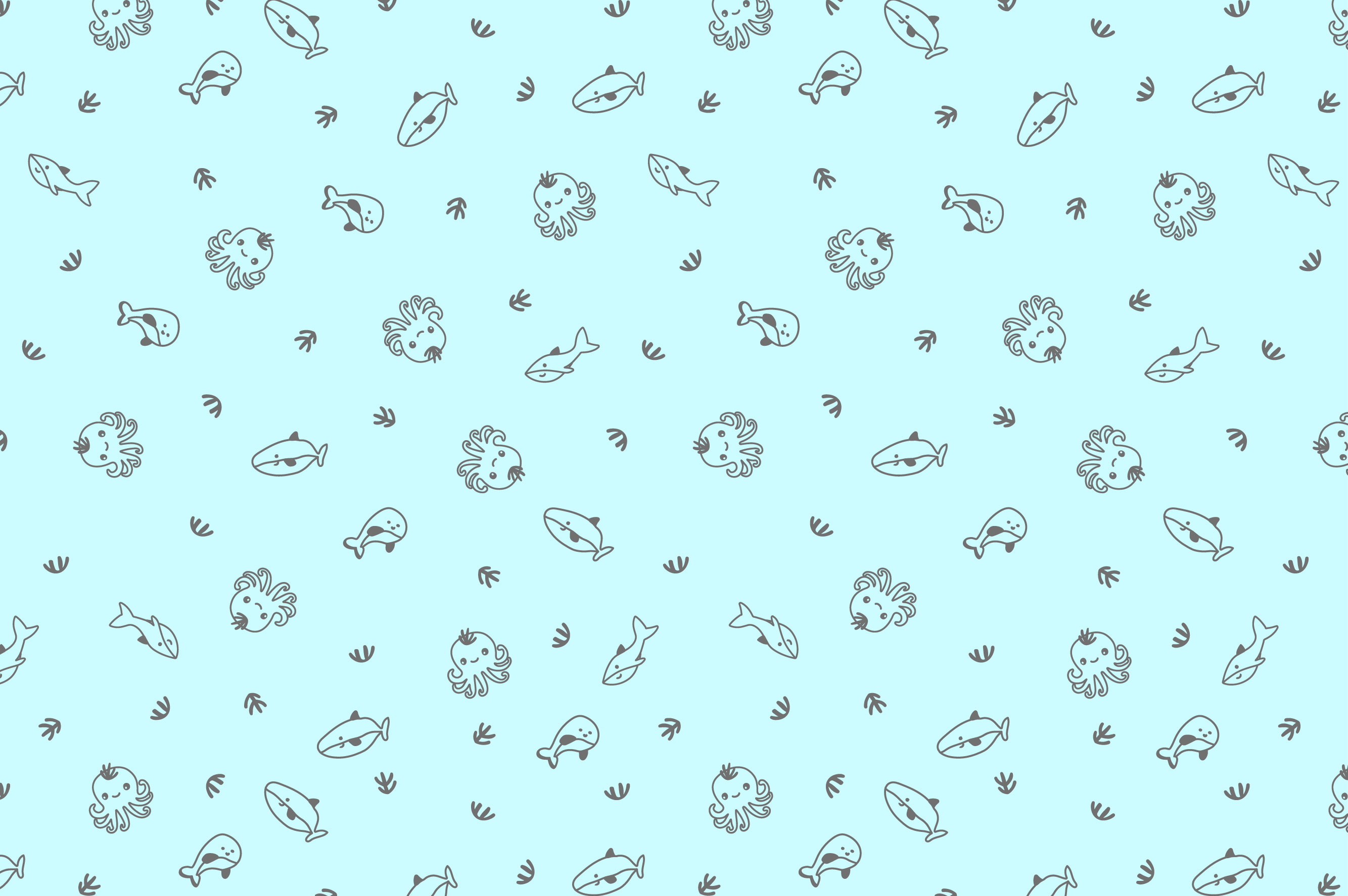 Ткань с принтом Морские друзья Т695_15