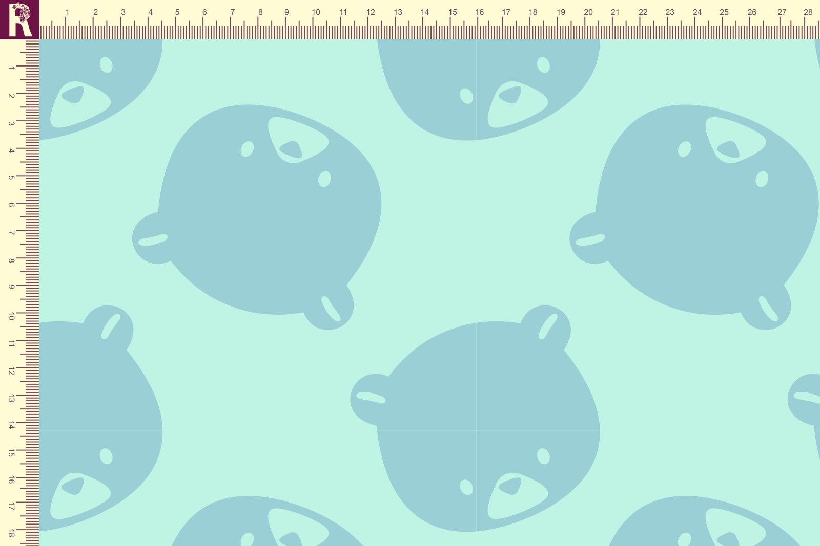 картинка Т630 Крупные мишки 9030а_7030( бирюзовые мишки на ментоловом фоне) от компании Руткани