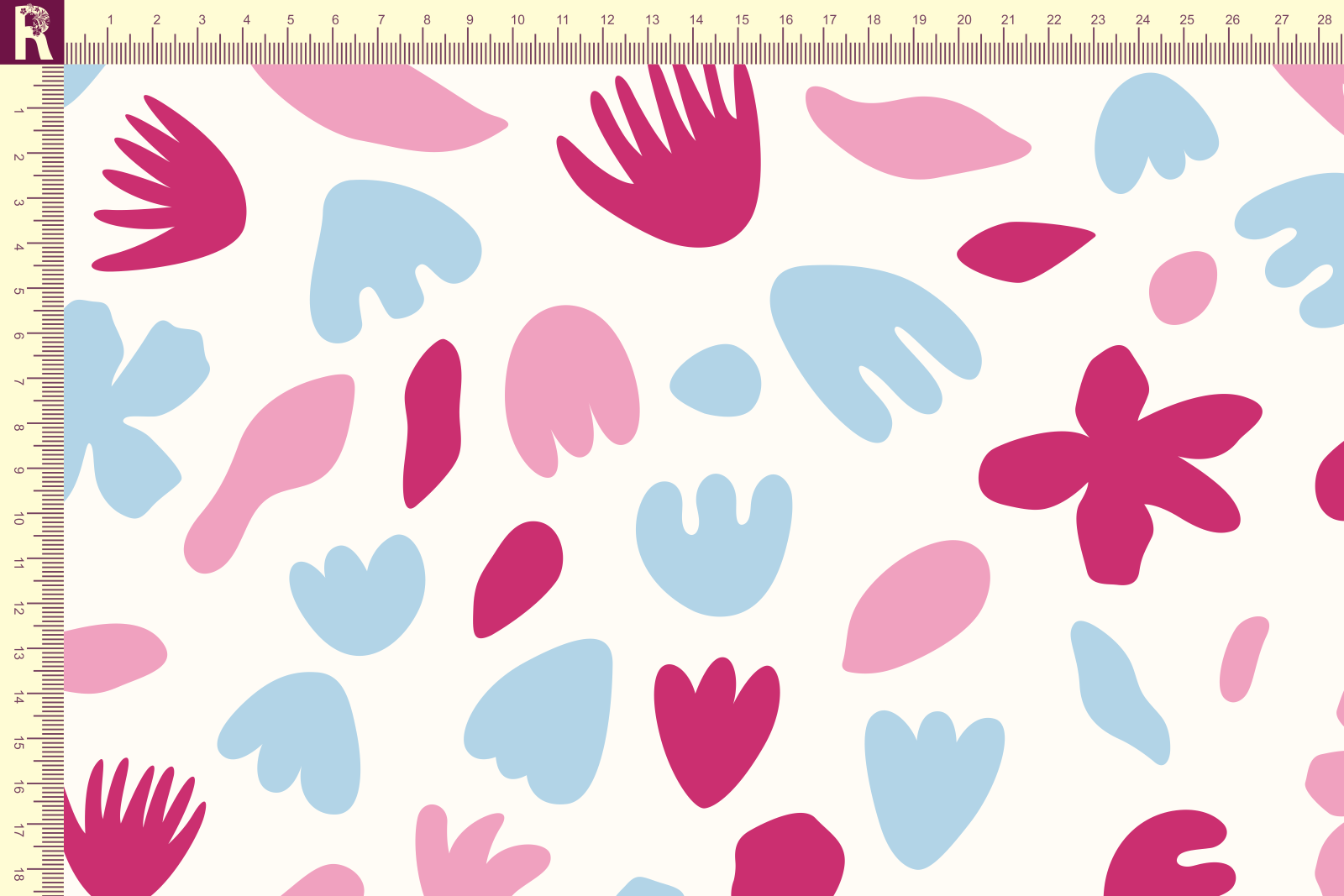 Т649 Абстрактные цветы 9050а_2004_2007_7040 Футер с начесом, 30/20, пачка, кардная