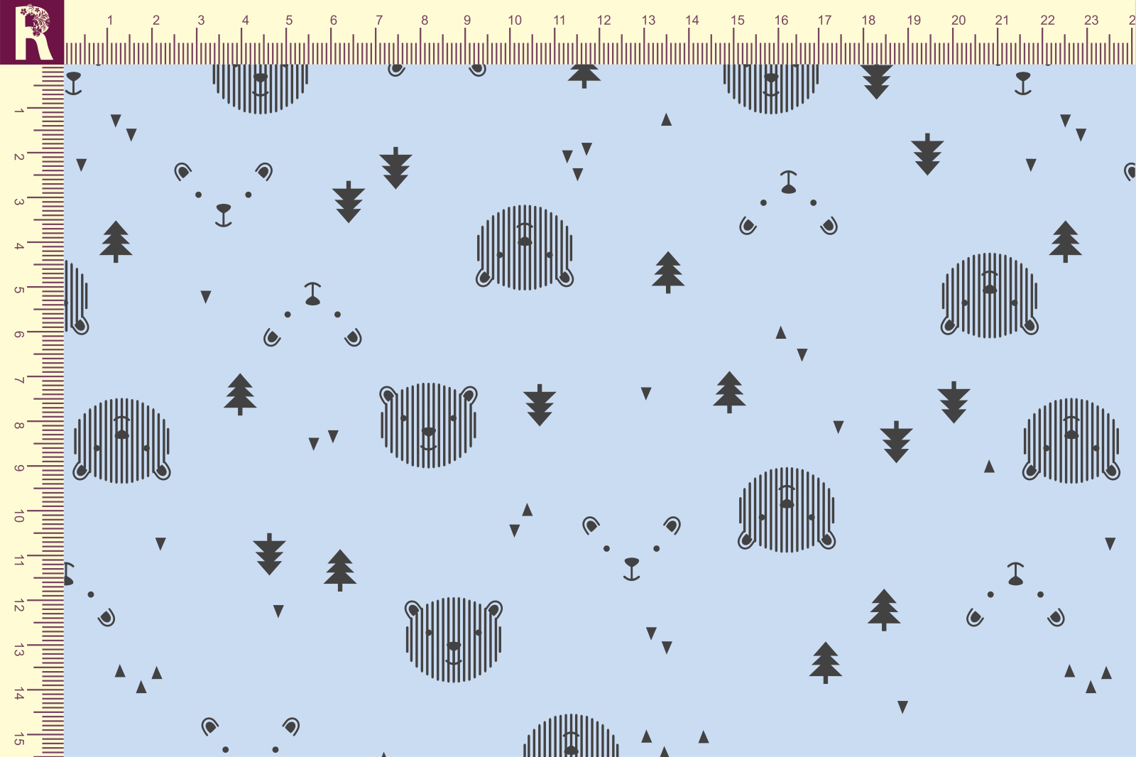 Т616 Штриховые мишки 9061а_ 8001 Футер с начесом, 30/20, пачка, кардная