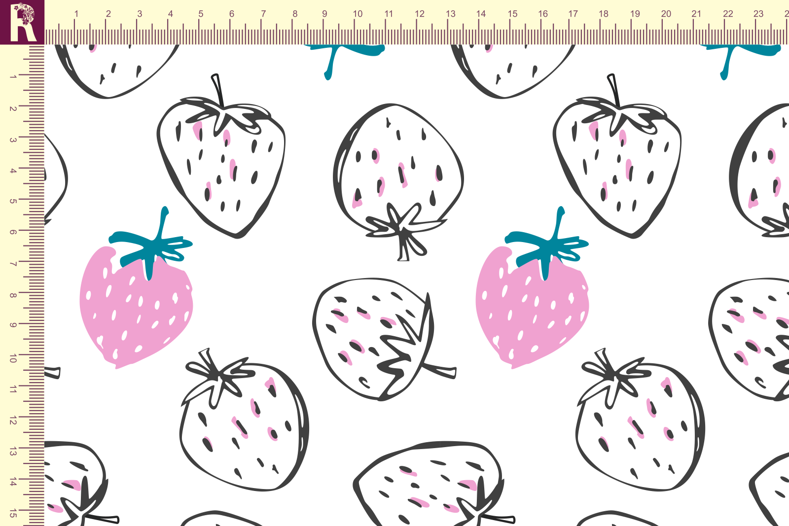 картинка Т578 Клубники 9000_8001_2029_7016( розовые клубнички на белом фоне) от компании Руткани