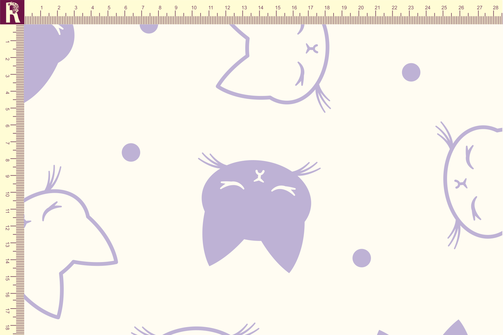 картинка Т635 Милые котики 9050а_2010 (сиреневые котики на молочном фоне) от компании Руткани