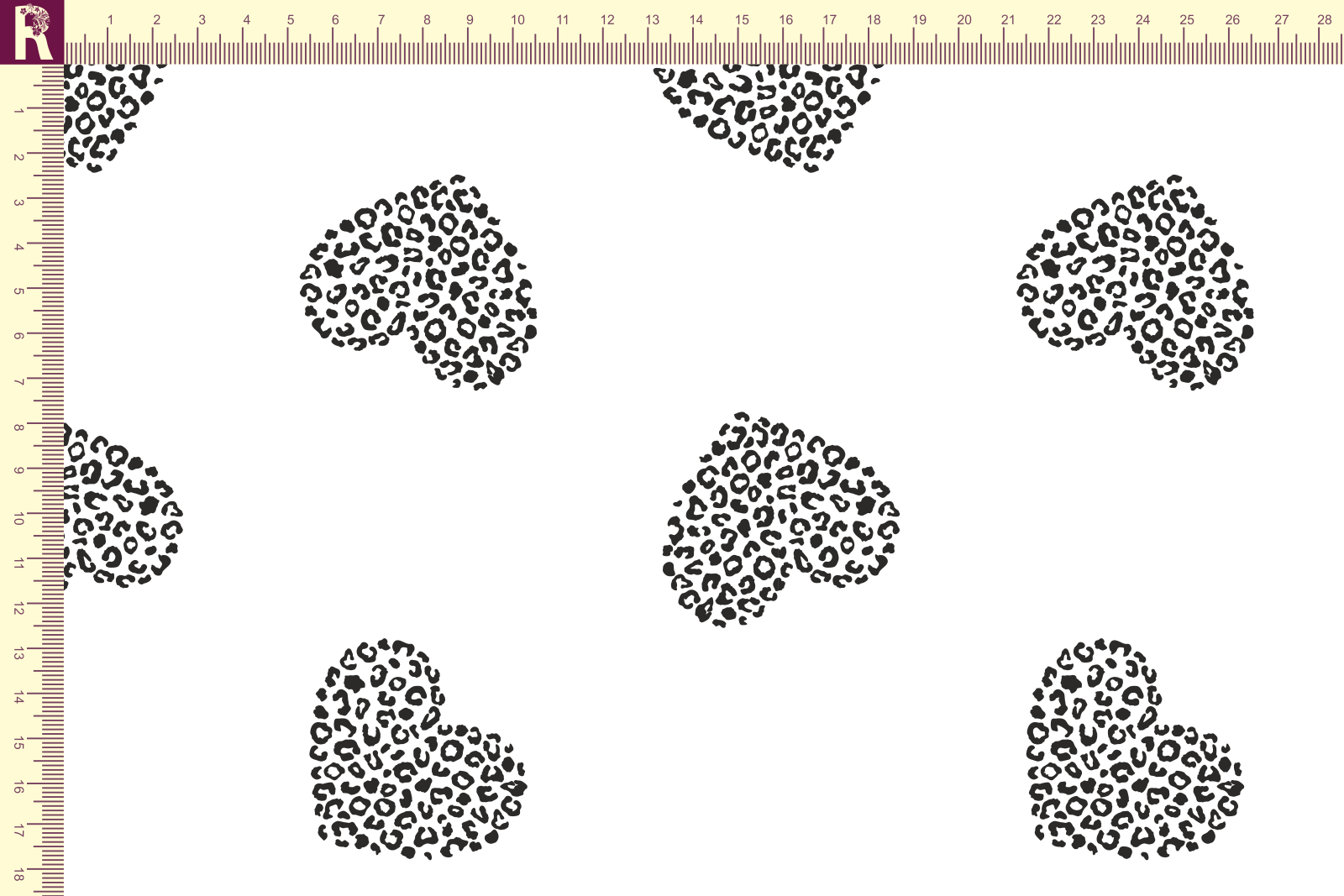 Т642 Сердечки леопард  9000_8009 Футер с начесом, 30/20, пачка, кардная