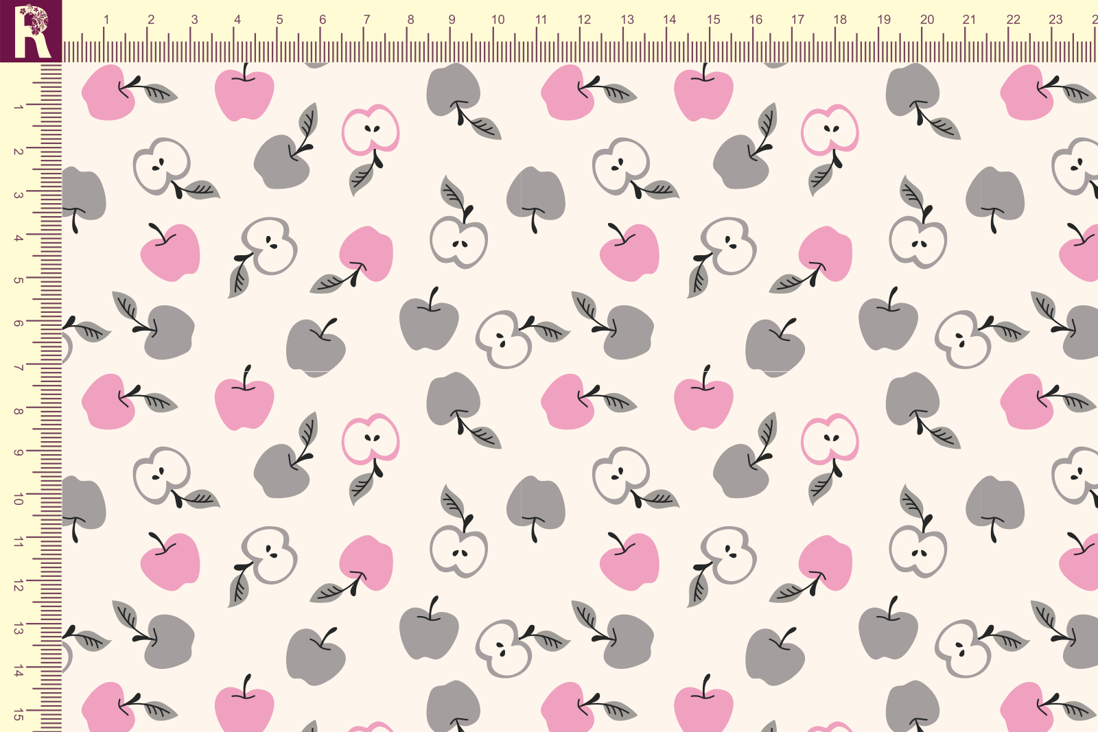 Т566 Яблоки 9050а_8001_8010_2029 Футер с начесом, 30/20, пачка, кардная