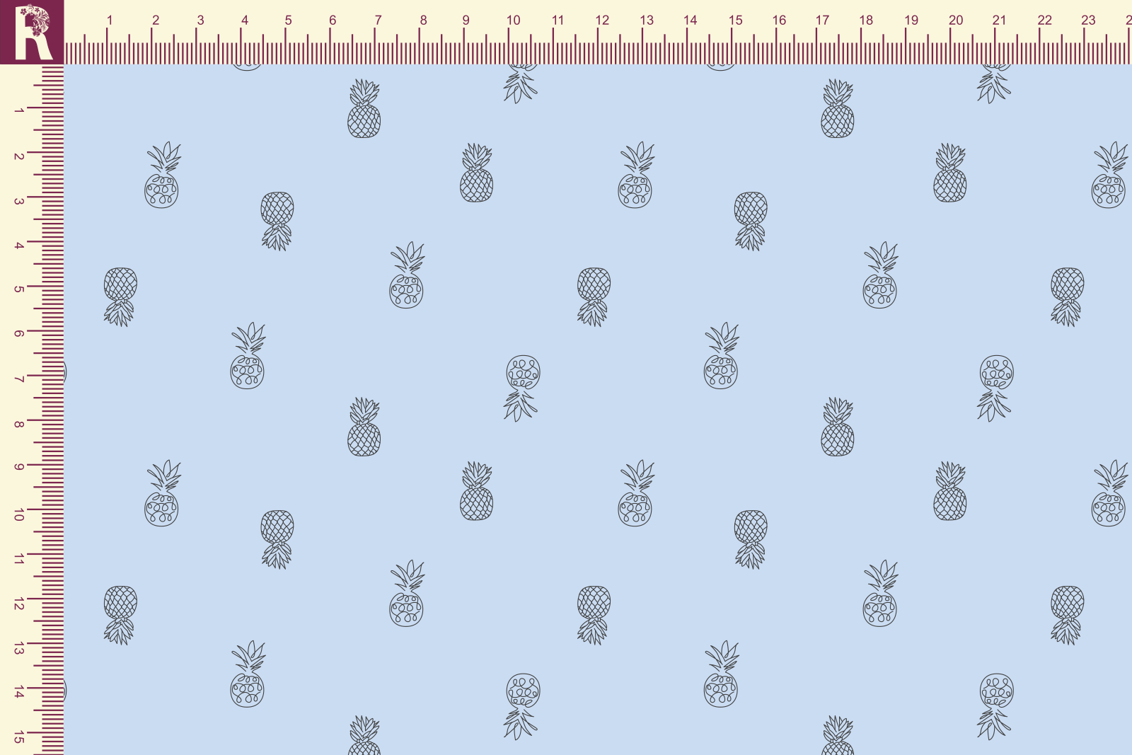 Т571 Ананасы 9061а_8001 Футер с начесом, 30/20, пачка, кардная