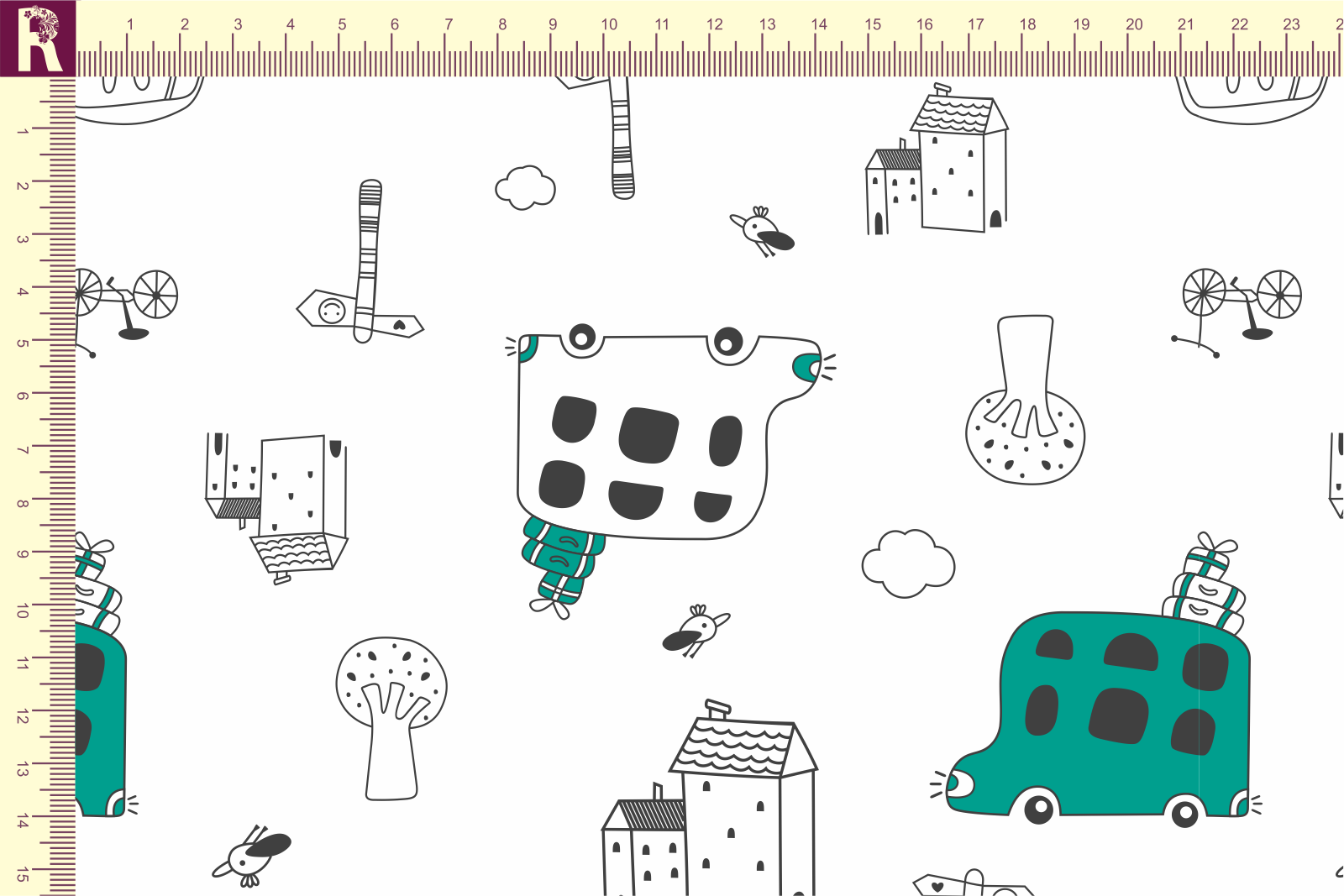 Т612 Автобусы 9000_8001_6005 Футер с начесом, 30/20, пачка, кардная