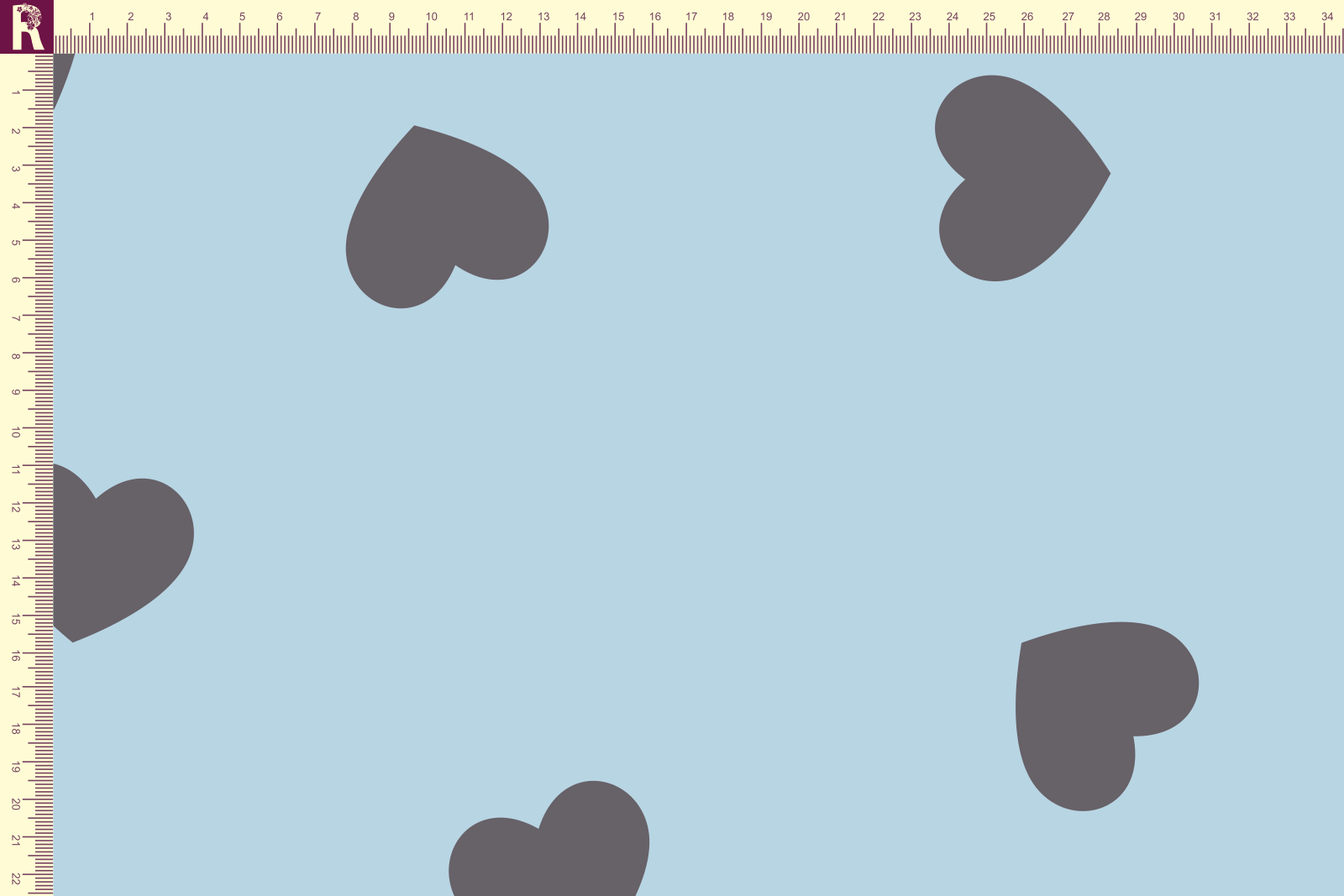 картинка Т117 Крупные сердца 14-4313 18-3905 от компании Руткани