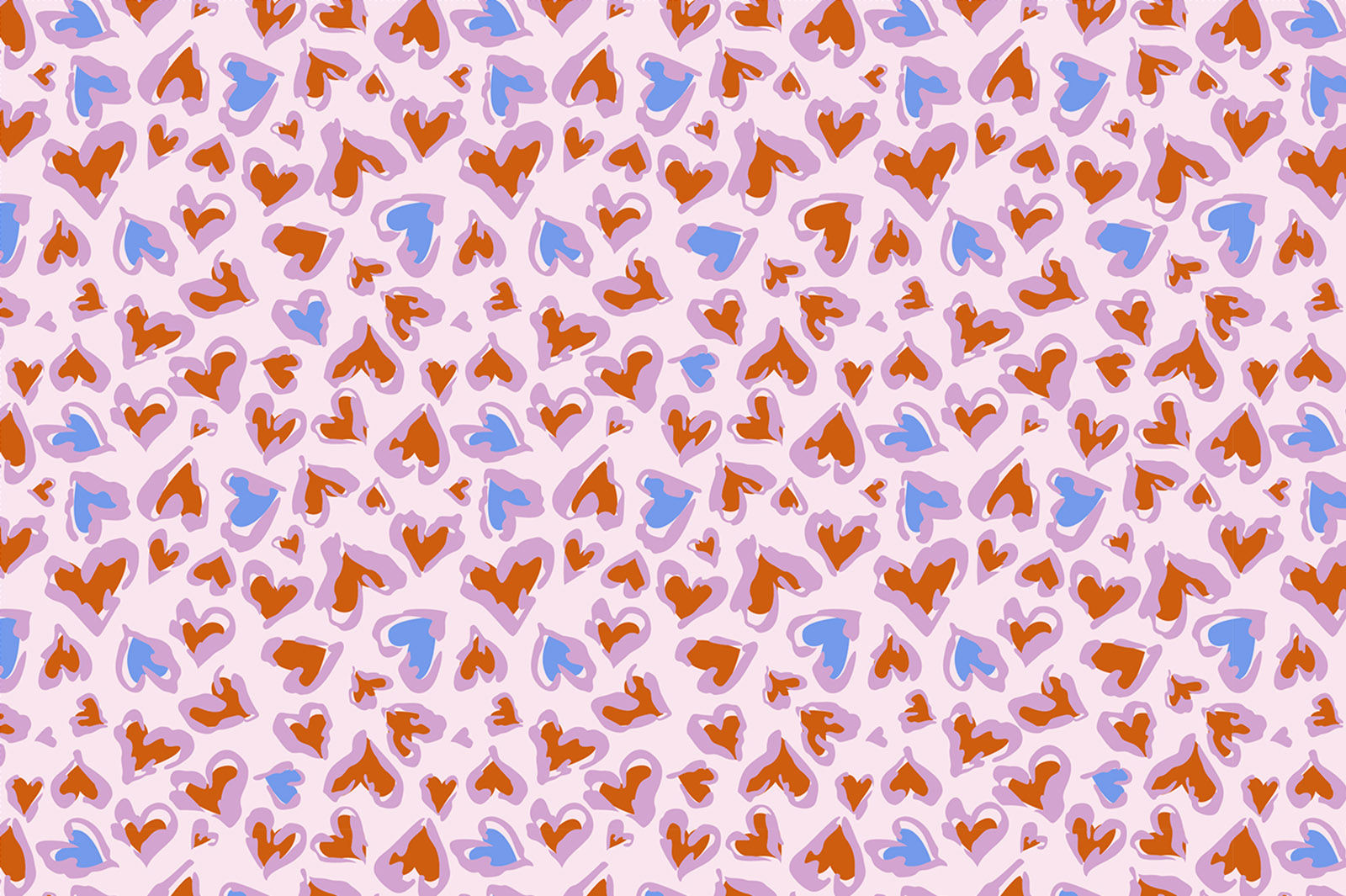 картинка Т608 Леопардовые сердца 9509а 16-3617 16-1260 17-4037 от компании Руткани