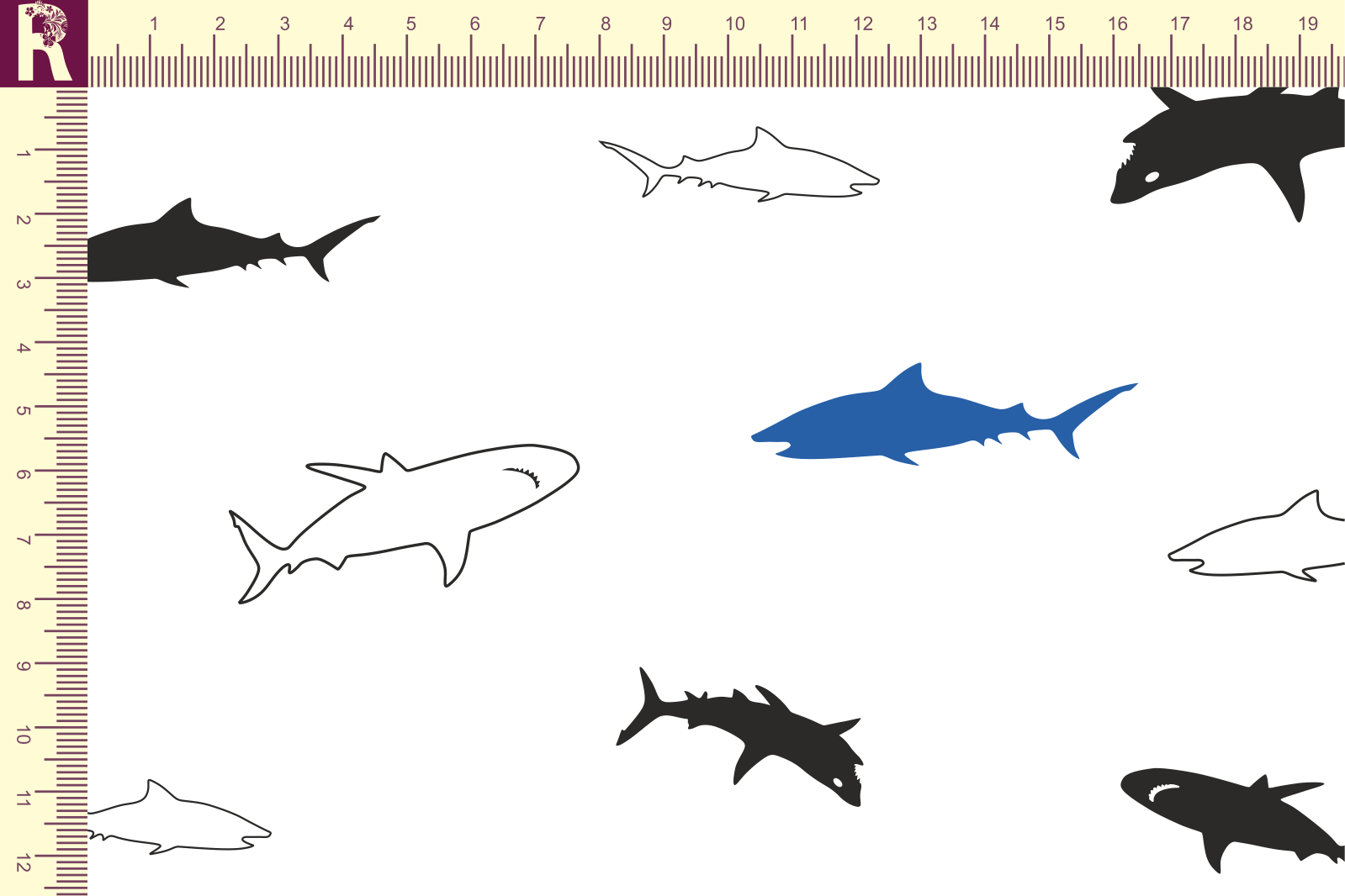 Т652 Акулы 9000_8009_5009 Футер с начесом, 30/20, пачка, кардная